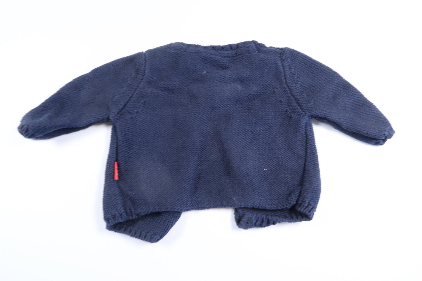 Marinblå stickad kofta från PO.P i storlek 56