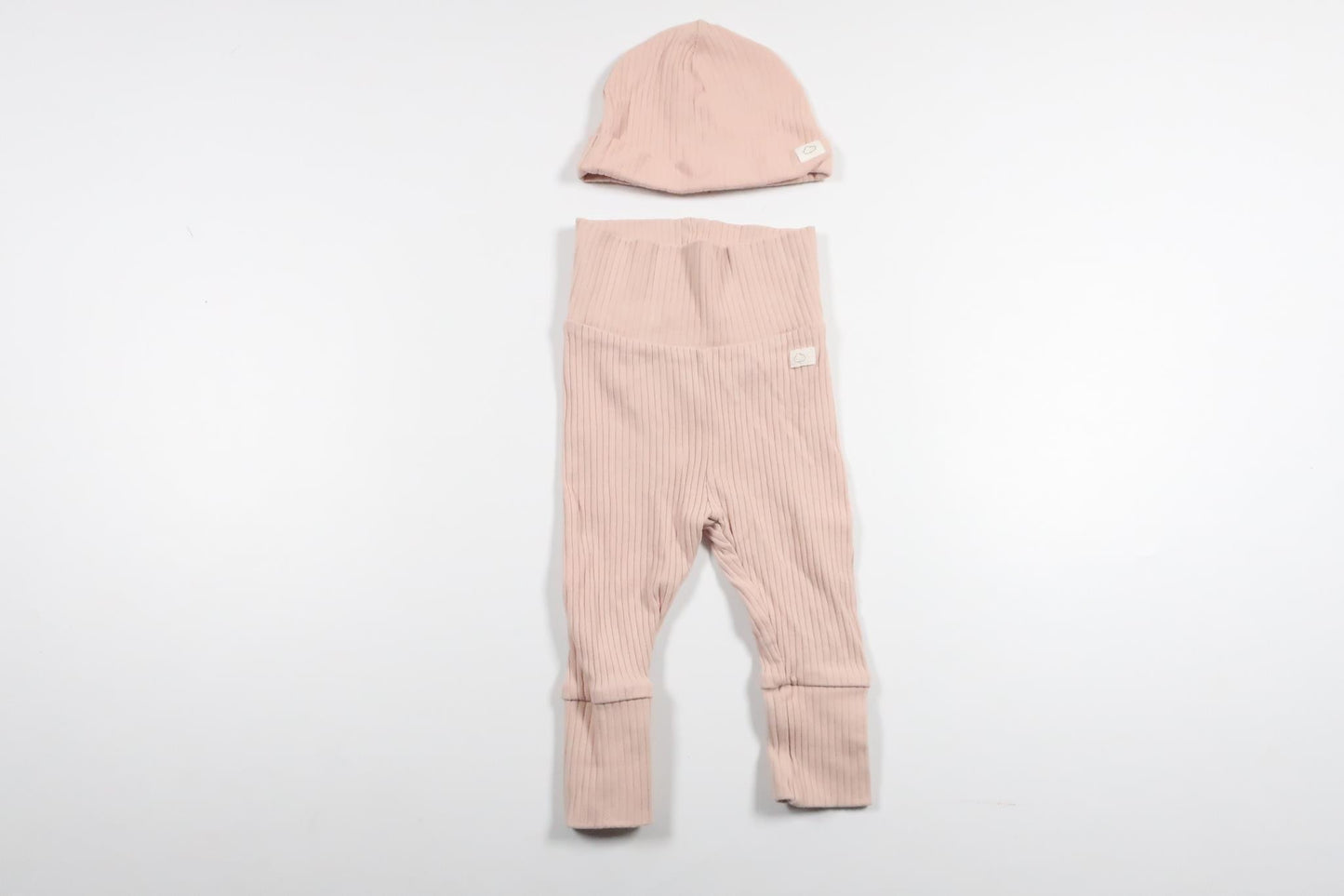 Ribbade byxor med matchande mössa från H&M - Storlek 62 - Rosa