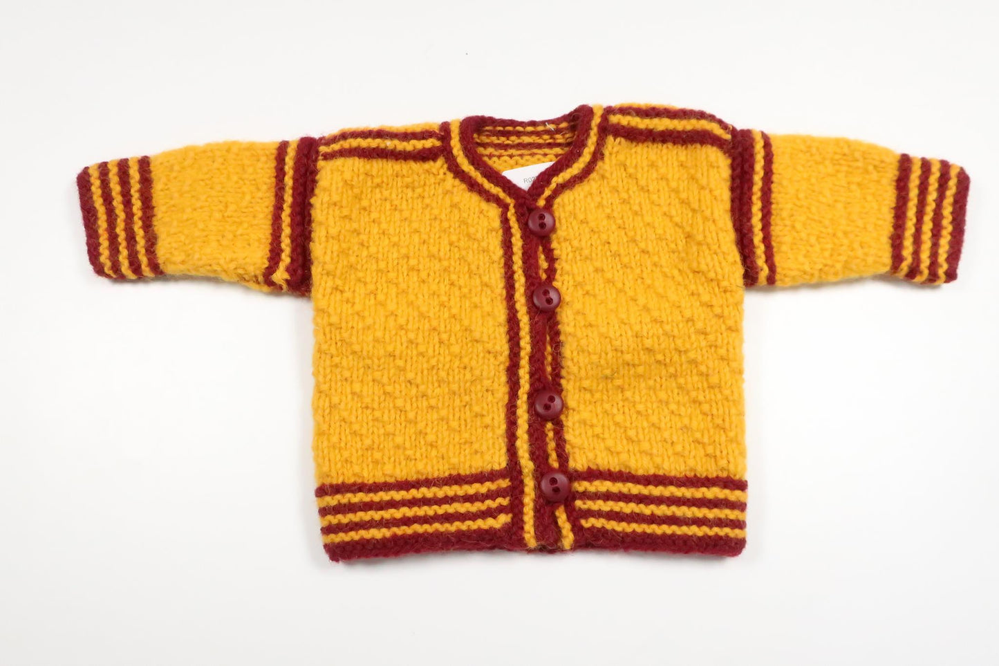 Handstickad kofta från Okänt - Storlek 56/62 - Gul