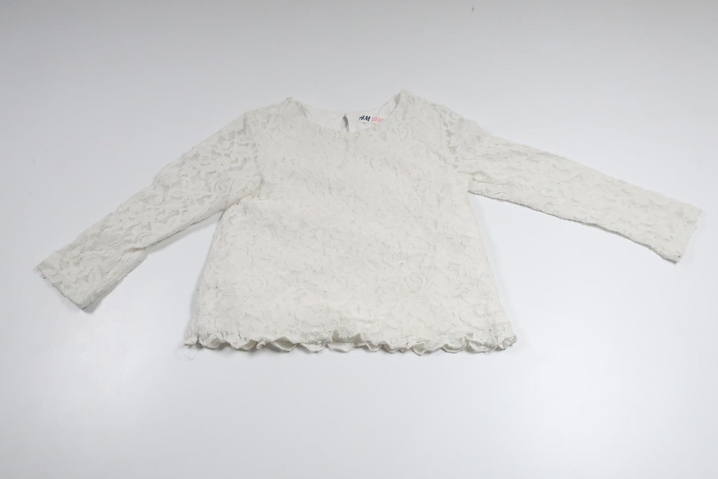 Tröja med spets från H&M - Storlek 98 - Vit