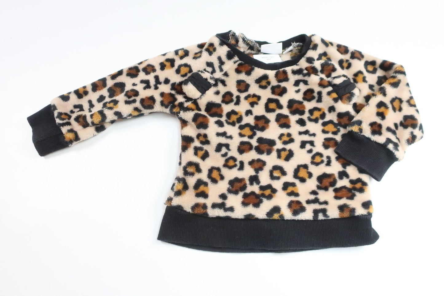 Leopardmönstrad fleecetröja från My Wear Baby - Storlek 80 - Beige