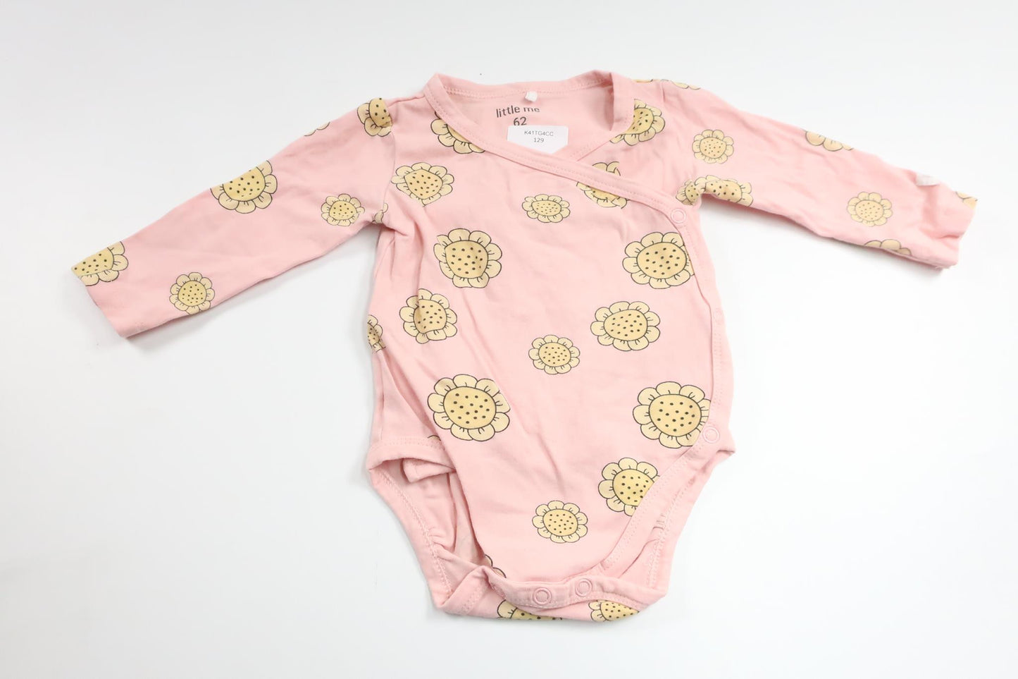 Omlottbody med blommor från Little Me - Storlek 62 - Rosa