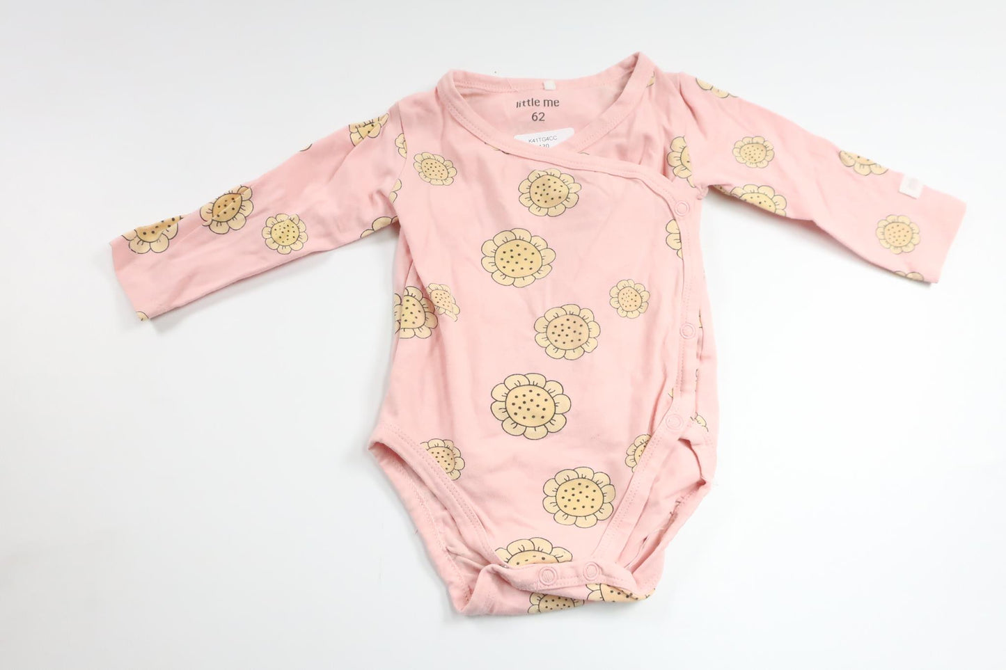 Omlottbody med blommor från Little Me - Storlek 62 - Rosa