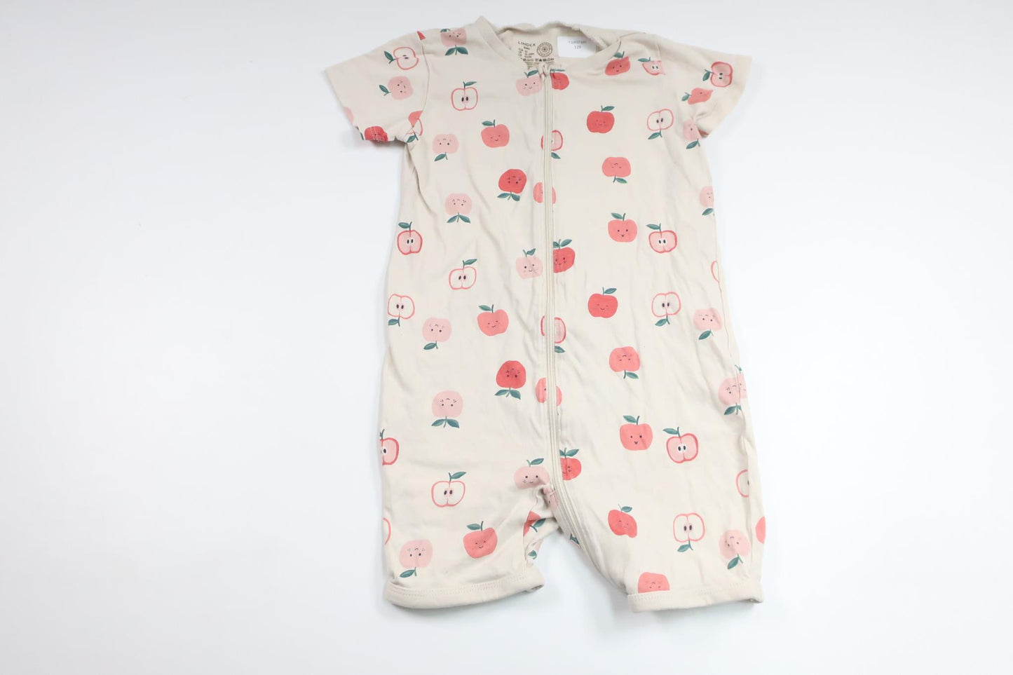 Pyjamas med äpplen från Lindex - Storlek 92 - Benvit