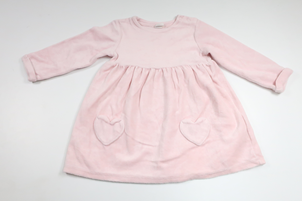 Klänning i fleece från H&M - Storlek 92 - Rosa