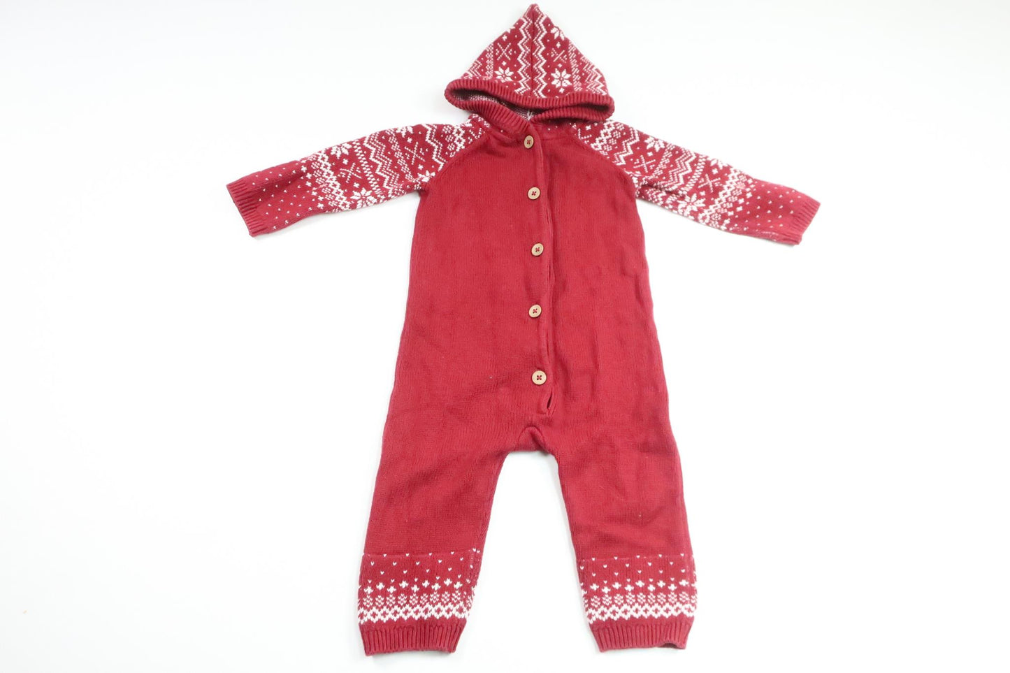 Stickad overall från Newbie - Storlek 74 - Röd