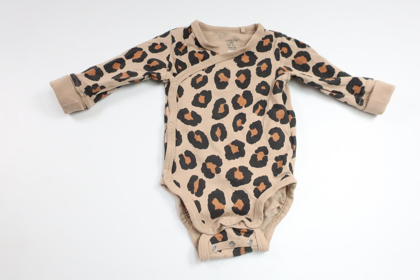 Leopardmönstrad omlottbody från Lindex - Storlek 56 - Beige