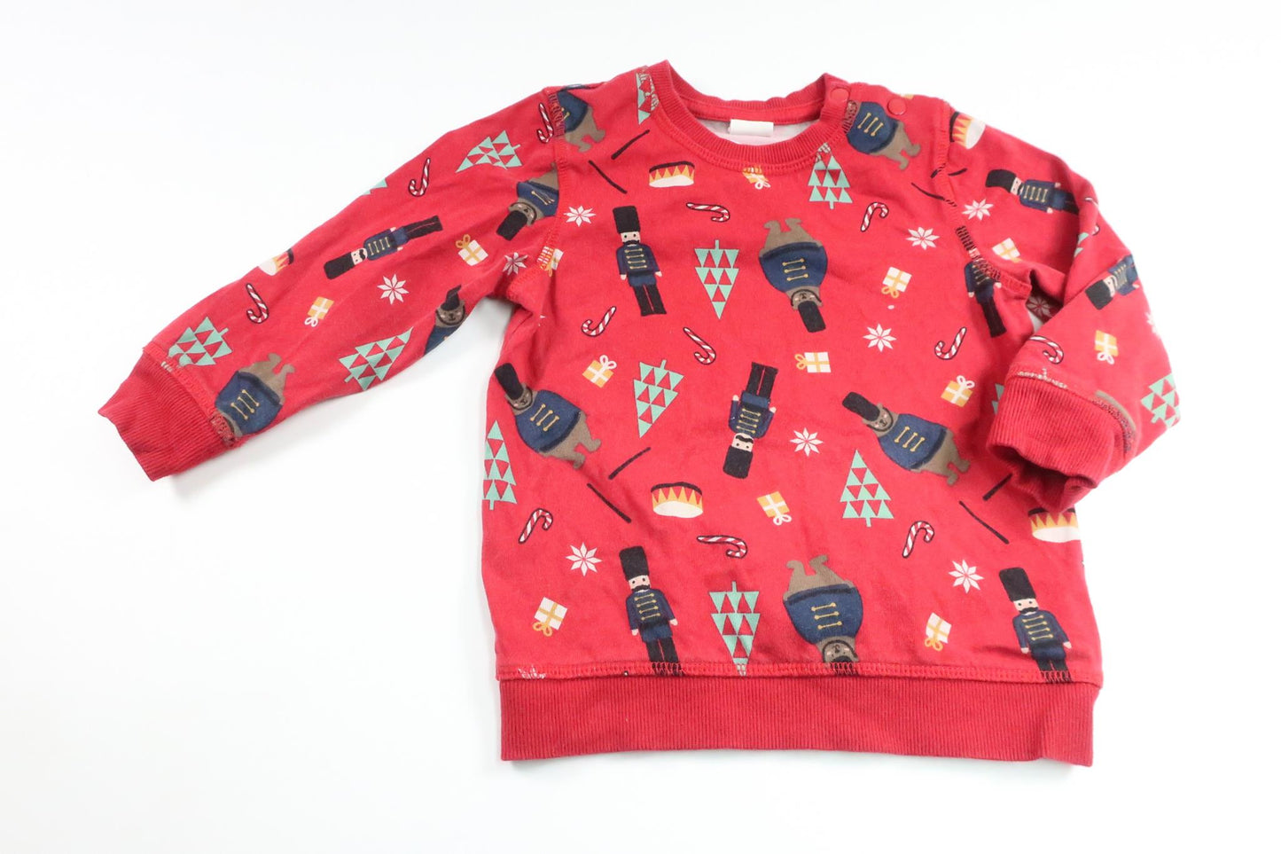 Sweatshirt med julmotiv från H&M - Storlek 92 - Röd