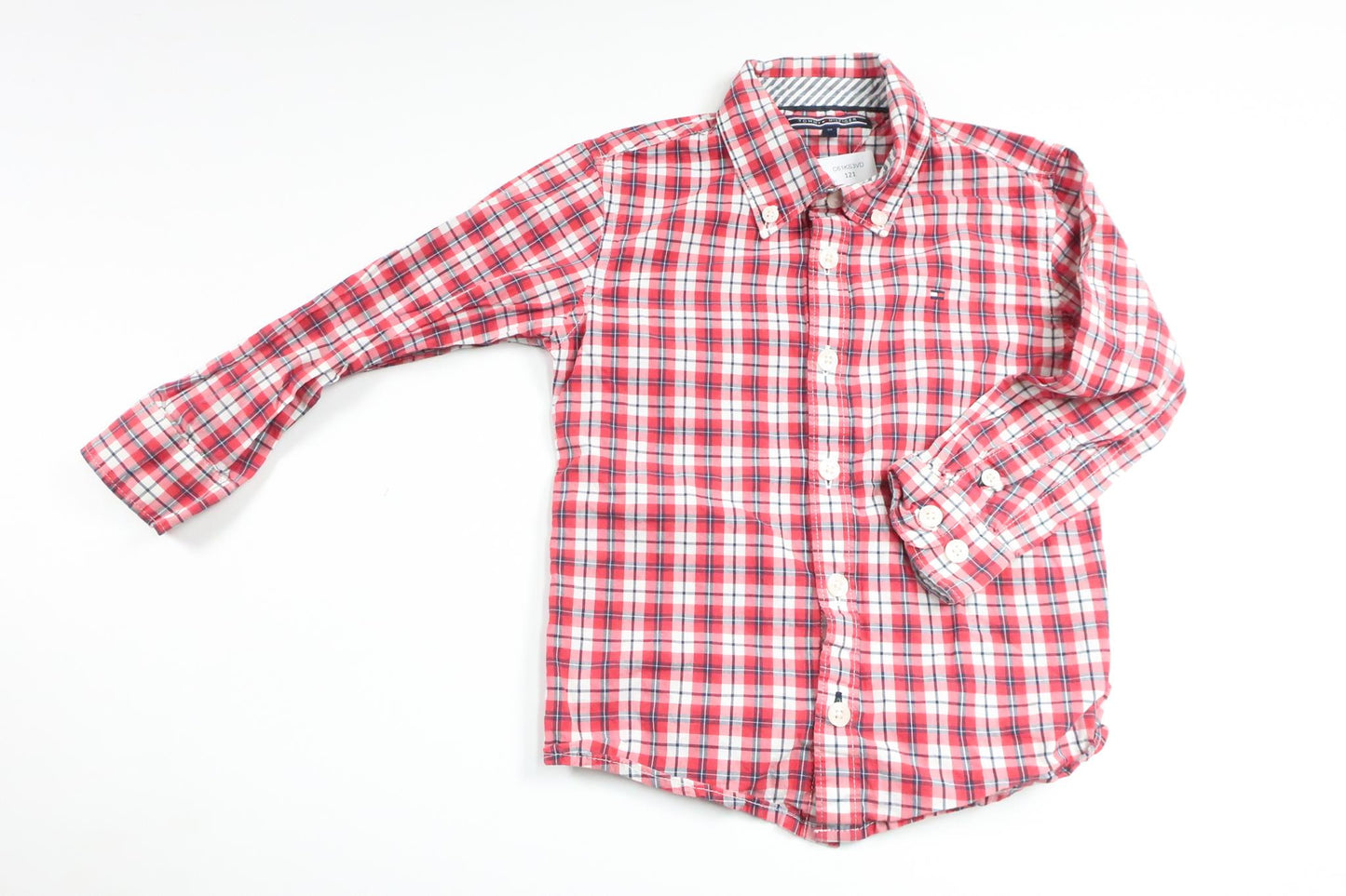 Rutig skjorta från Tommy Hilfiger - Storlek 98 - Röd