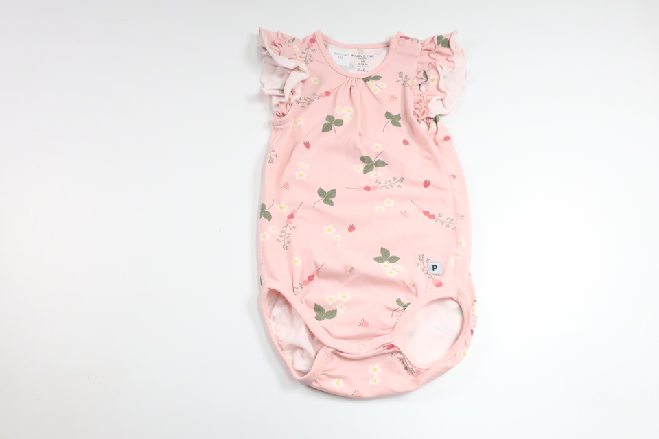 Blommig body från Polarn o. Pyret - Storlek 80 - Rosa