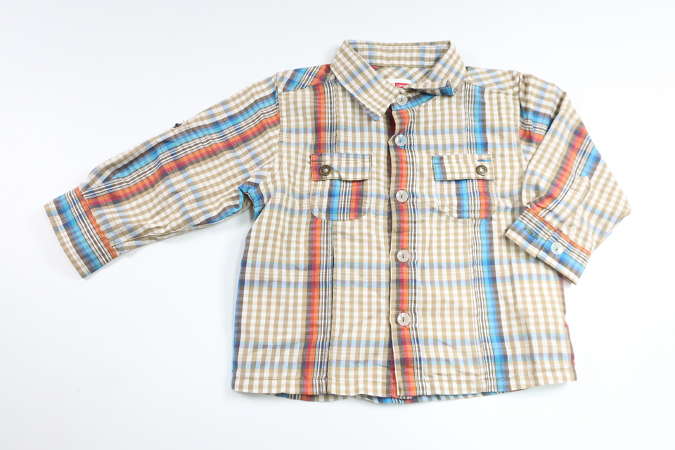 Rutig skjorta från Name It - Storlek 74 - Beige