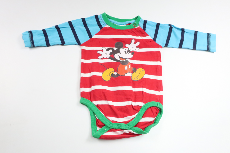 Randig body med Musse Pigg från Disney - Storlek 62 - Multi