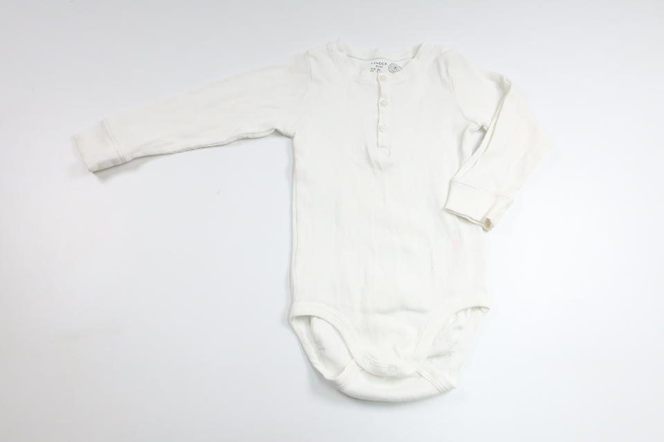 Ribbad body från Lindex - Storlek 80 - Vit