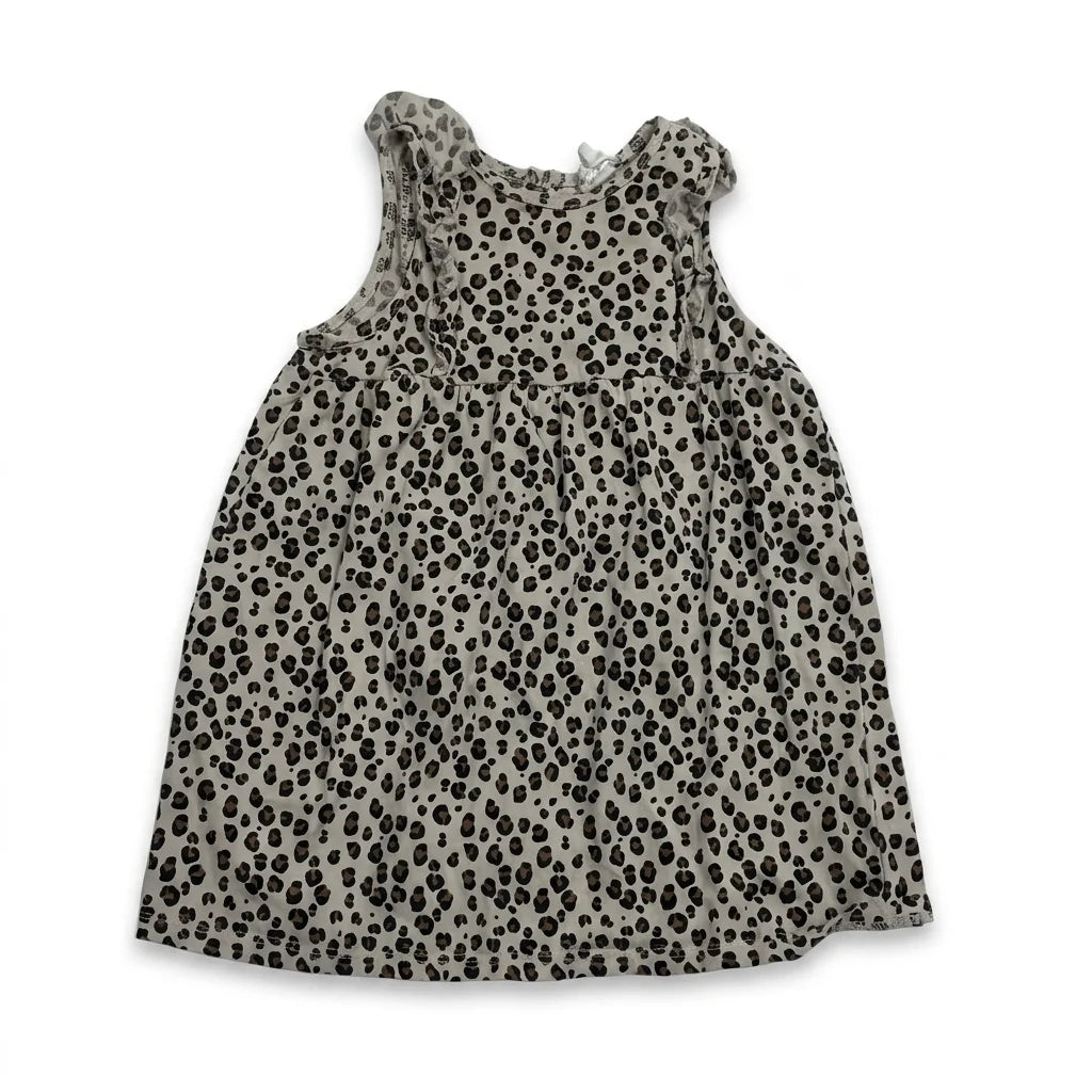 Djurmönstrad klänning från H&M - Storlek 80 - Beige