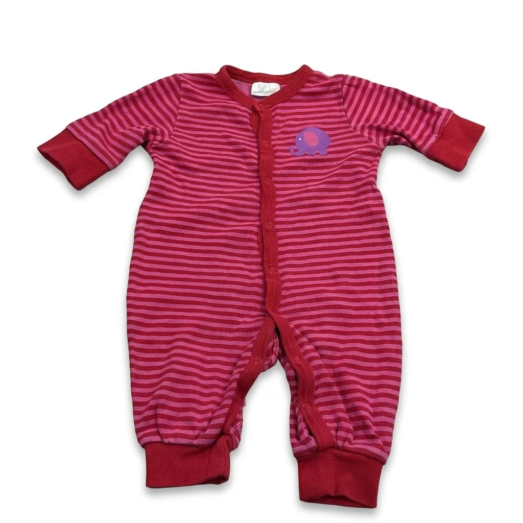 Randig onesie från Kappahl - Storlek 50/56 - Röd