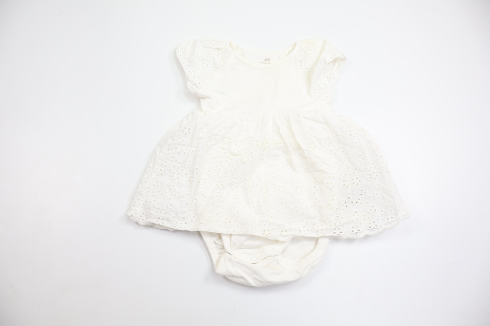 Klänning med inbyggd body från H&M - Storlek 62 - Vit