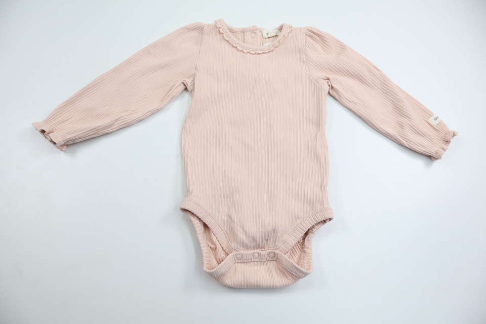 Ribbad body från Newbie - Storlek 80 - Rosa