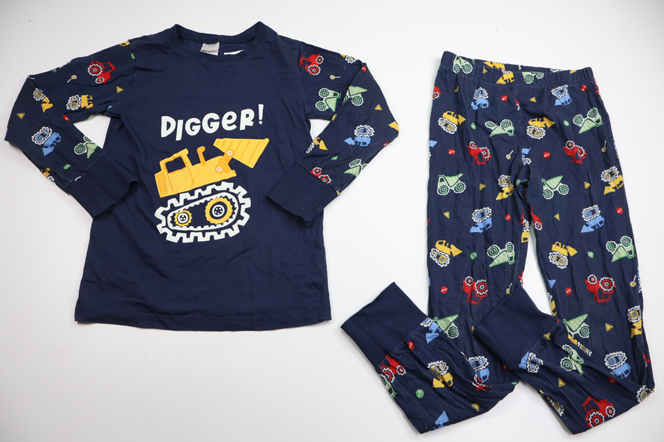 Tvådelad pyjamas från Kappahl - Storlek 122/128 - Marinblå