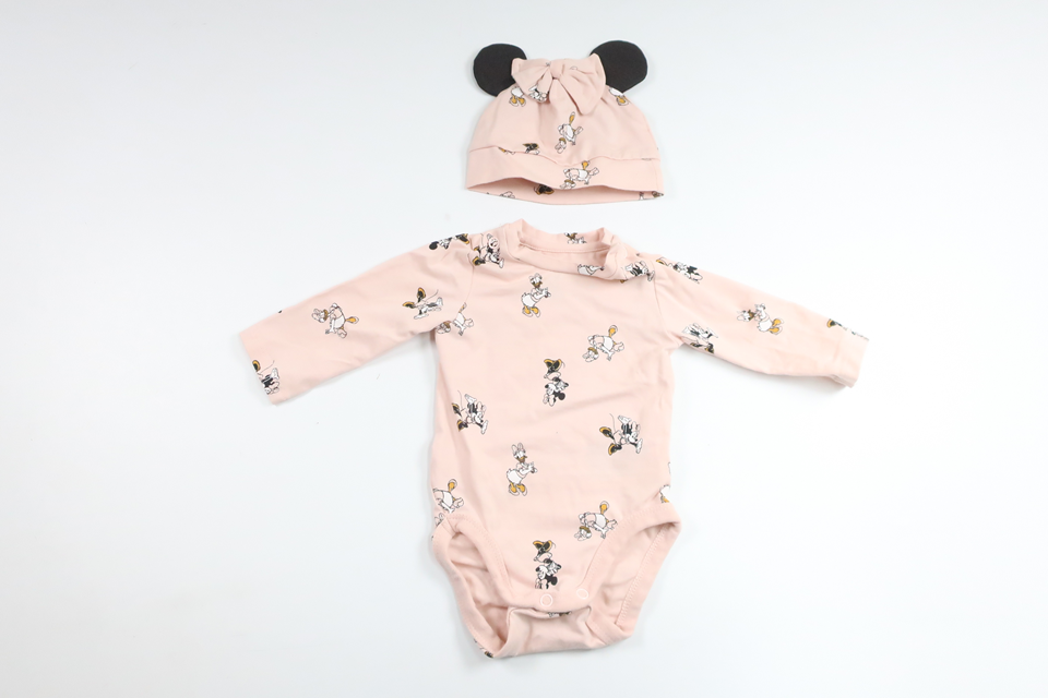 Bodysuit with Minnie and matching hat from H&M - Size 56 - Pink