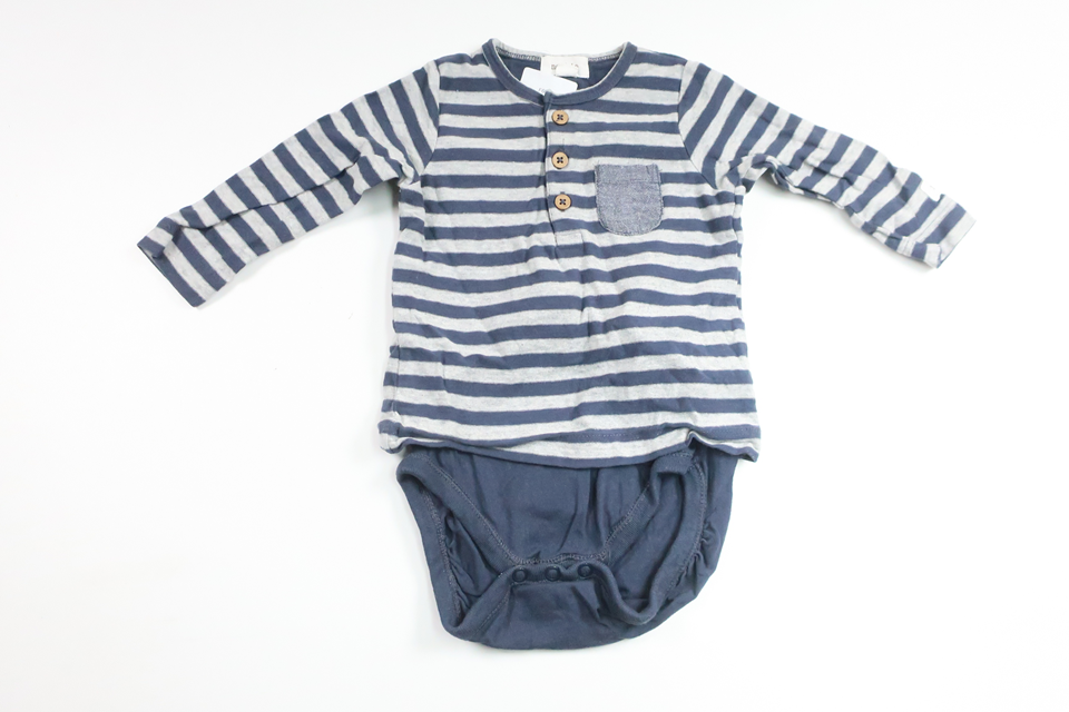 Tröja med inbyggd body från Newbie - Storlek 68 - Marinblå