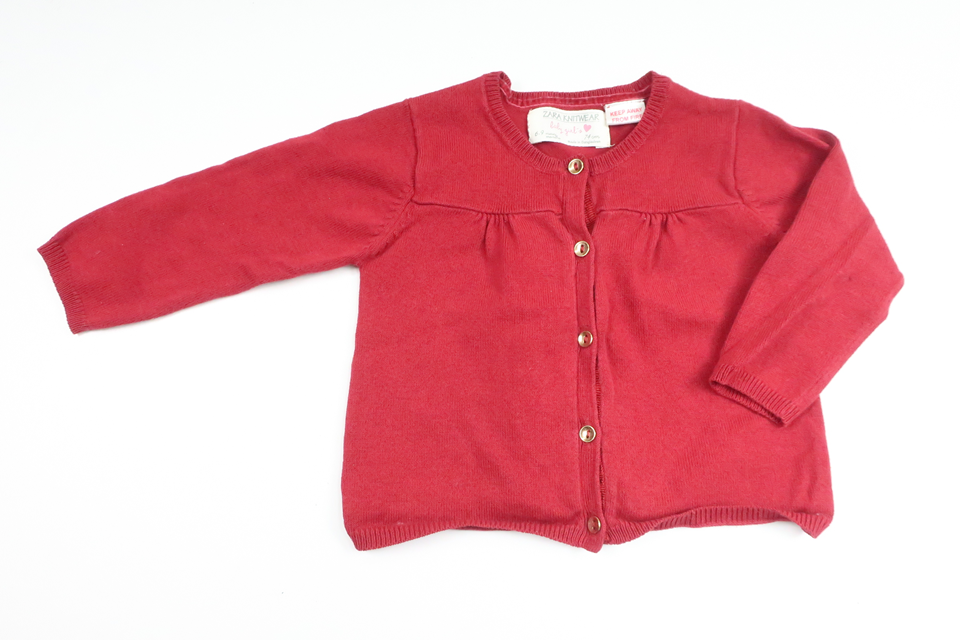 Stickad kofta från Zara - Storlek 74 - Vinröd