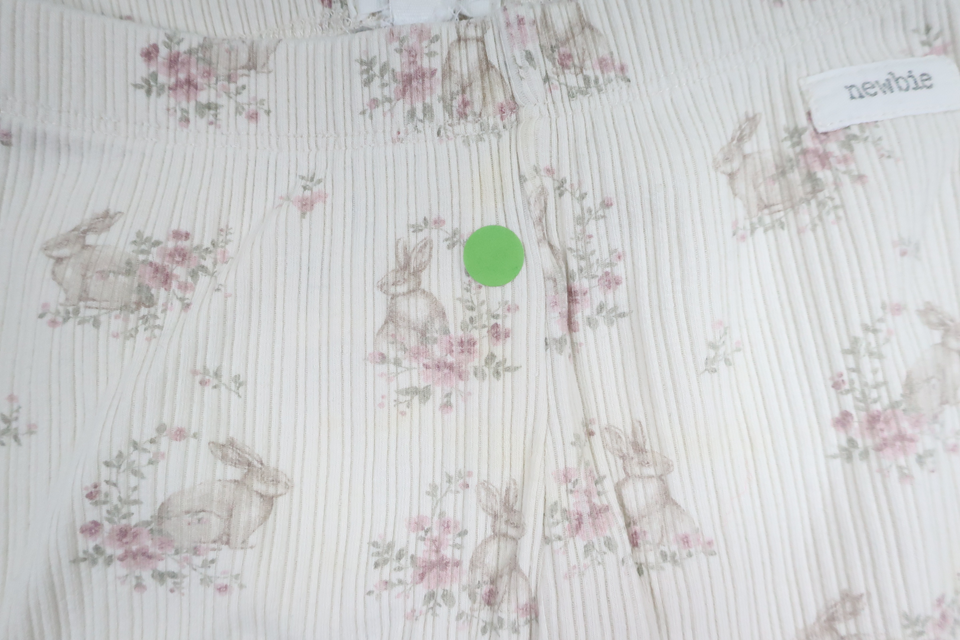 Ribbade byxor från Newbie - Storlek 98 - Vit