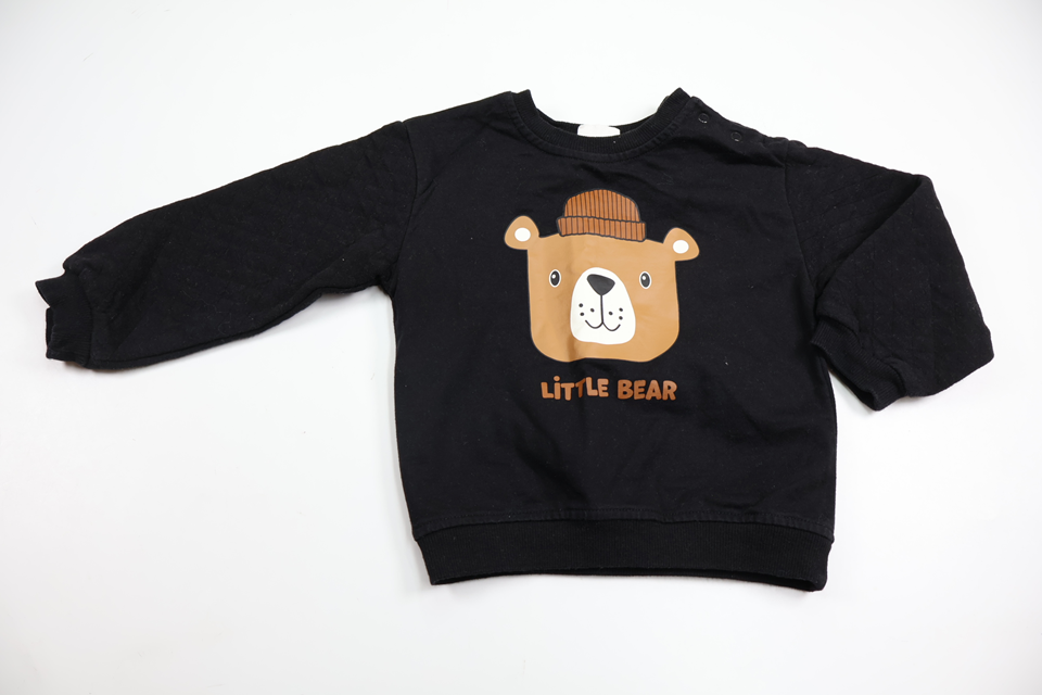 Sweatshirt med nalle från Kappahl - Storlek 86 - Svart