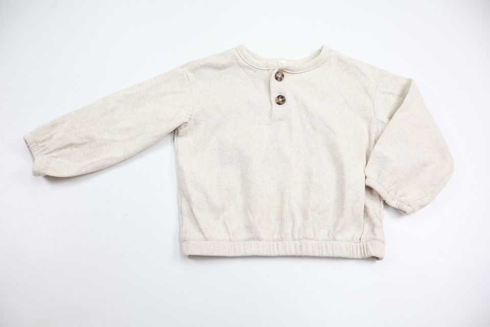 Ribbad tröja från H&M - Storlek 86 - Benvit