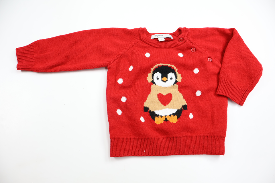 Stickad tröja från My Wear Baby - Storlek 80 - Röd