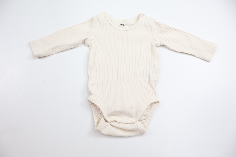 Ribbad body från H&M - Storlek 56 - Benvit