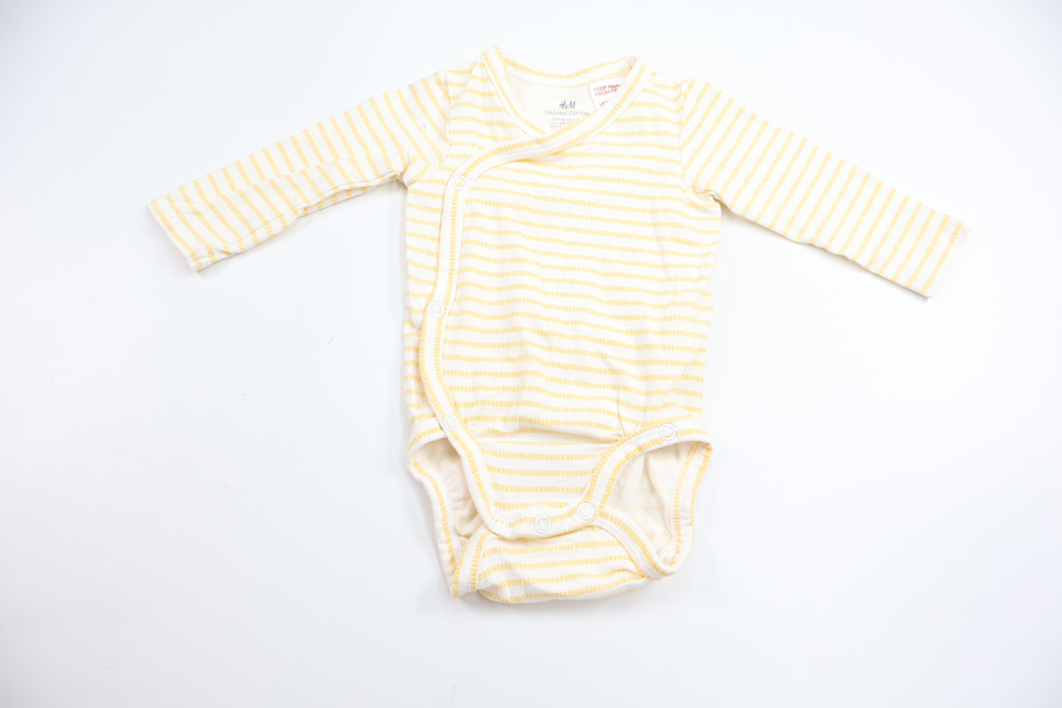 Randig omlottbody från H&M - Storlek 56 - Vit