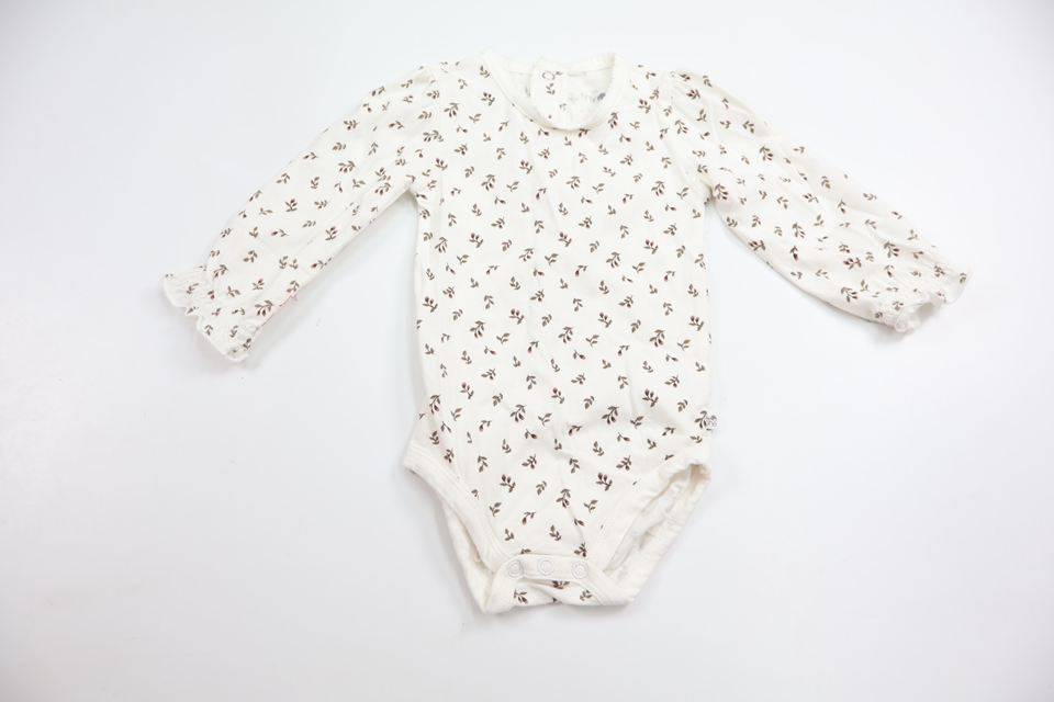 Blommig body från Tiny One - Storlek 62 - Vit