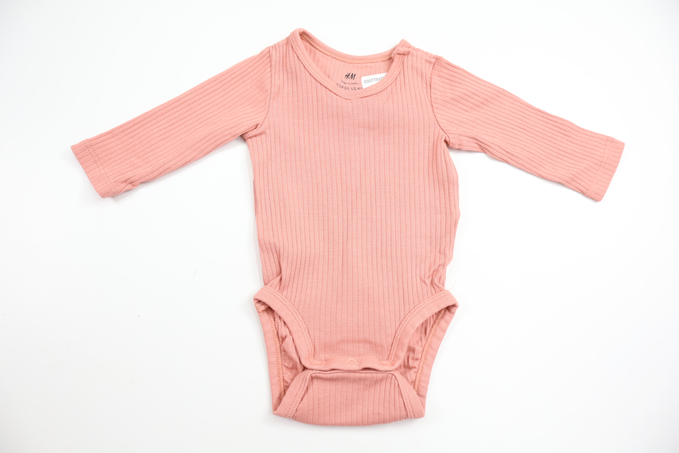Ribbad body från H&M - Storlek 56 - Rosa