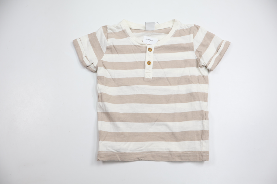 Randig t-shirt från Lindex - Storlek 92 - Beige