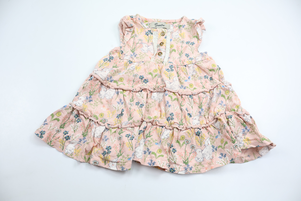 Blommig klänning från Sweetie - Storlek 74 - Rosa