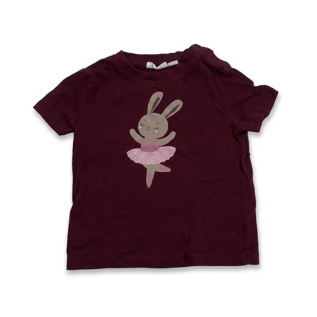 Mönstrad t-shirt från Wai Wai - Storlek 74 - Vinröd