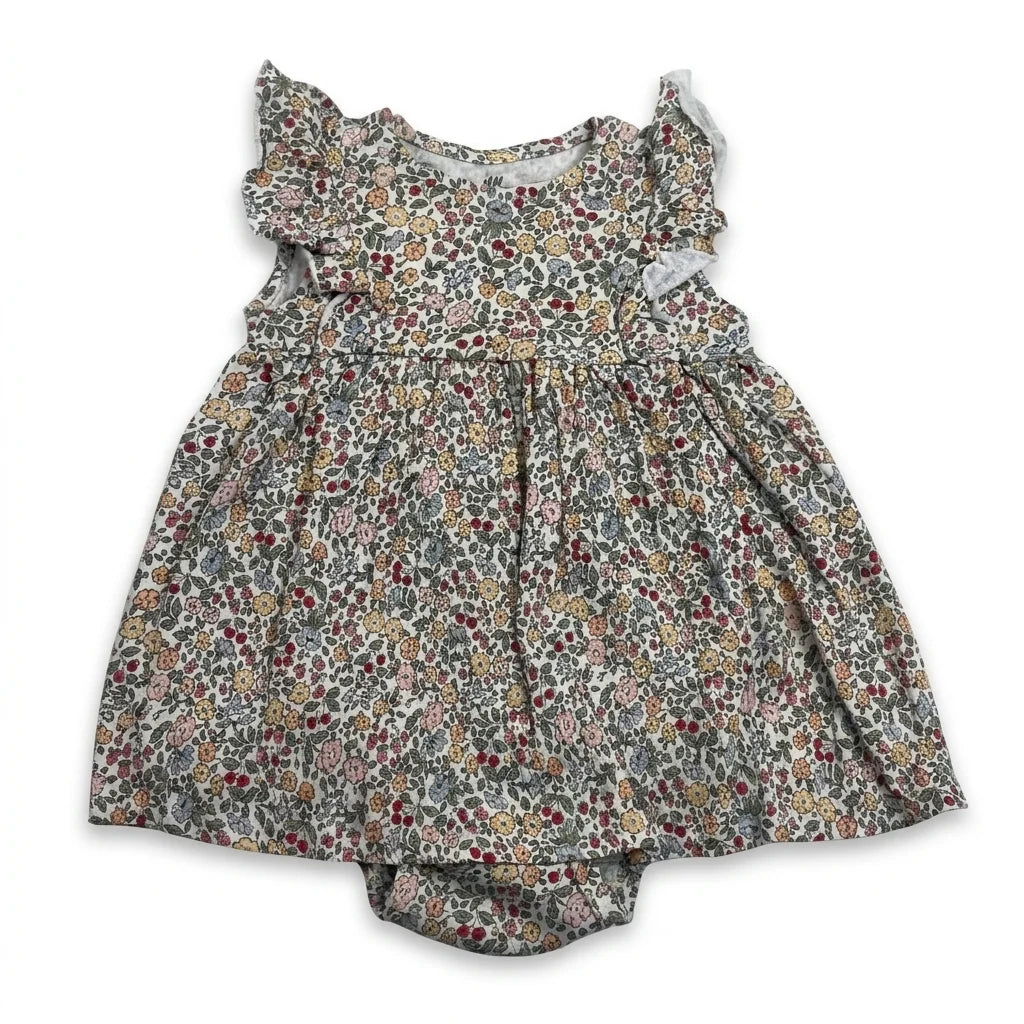 Blommig sparkdräkt från H&M - Storlek 74 - Vit