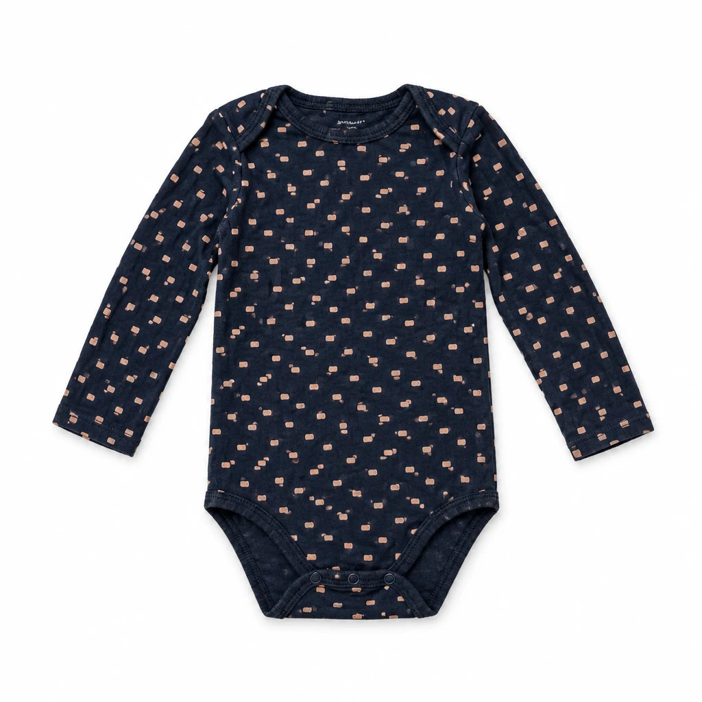Mönstrad body från Minimarket - Storlek 74/80 - Marinblå