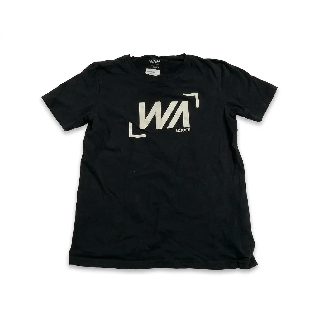 Mönstrad t-shirt från Warp - Storlek 146/152 - Svart