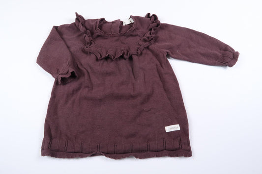 Lila stickad klänning från Newbie i storlek 68