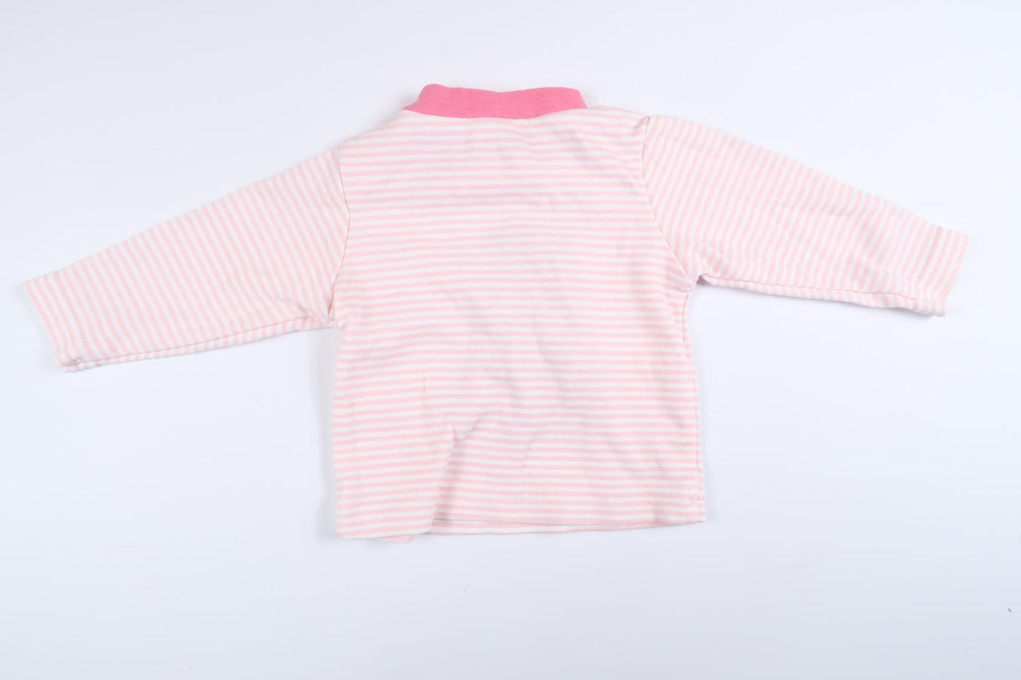 Rosa randig långrämad tröja från Baby Club by C&A i storlek 56