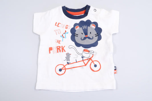 Vit kortärmad tröja från Bambino Piccolo i storlek 0-3 M