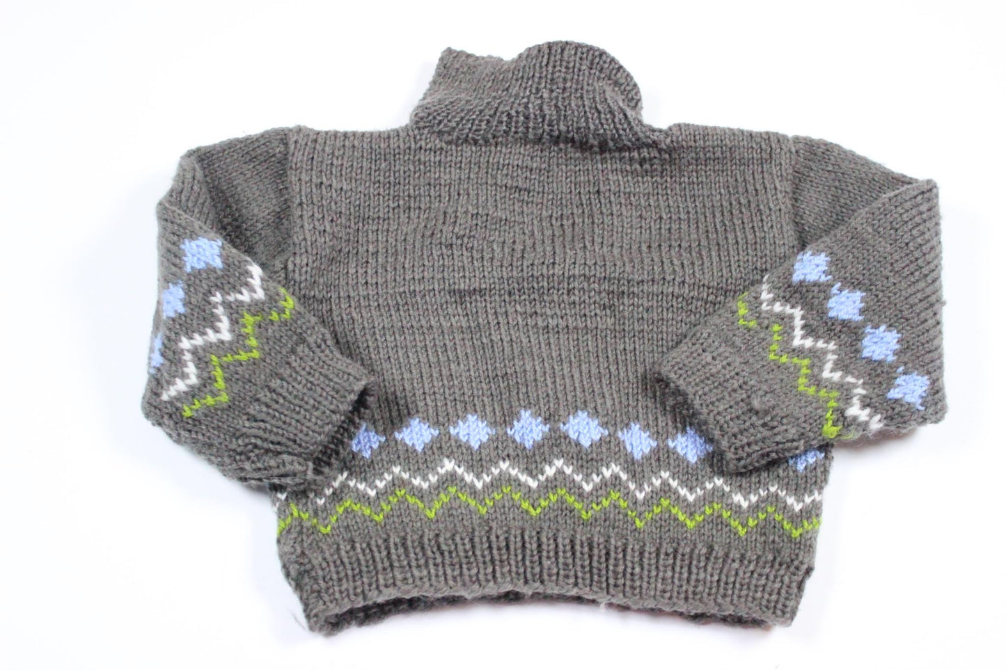 Grå handstickad tröja i storlek 68/74