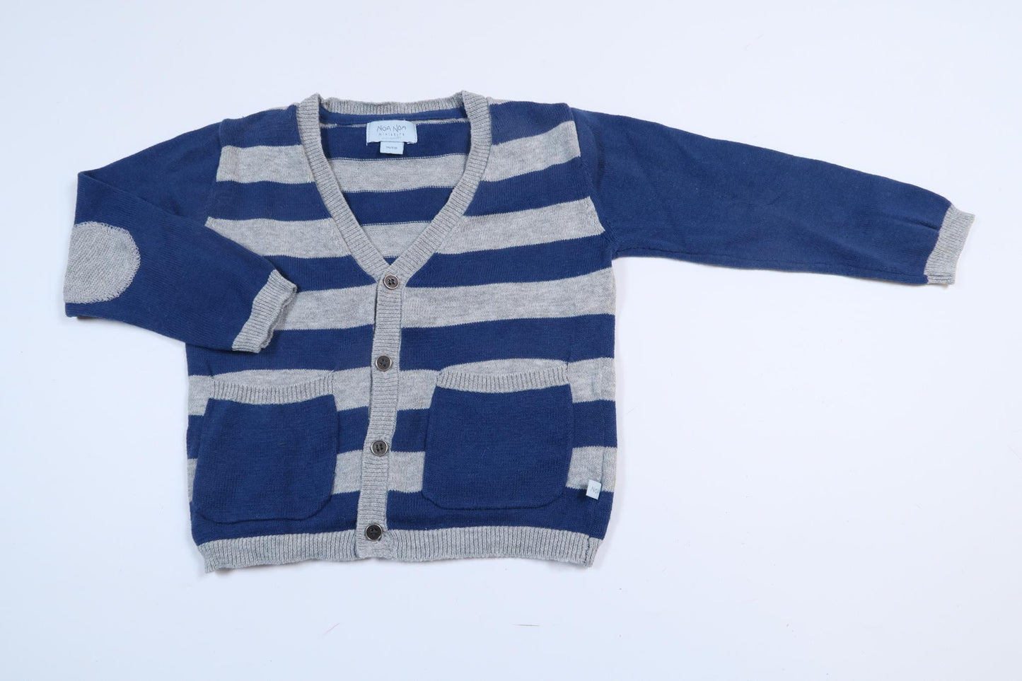 Blå randig stickad kofta från NoaNoa Miniature i storlek 74