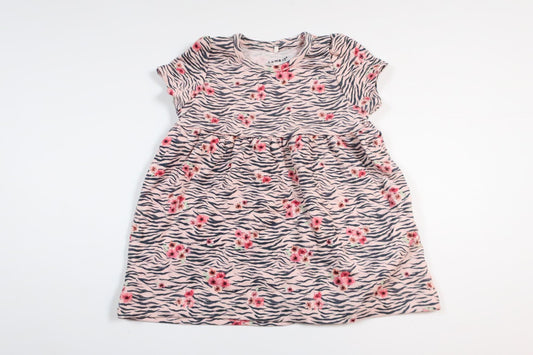 Pink short-sleeved floral dress from Name It in size 56