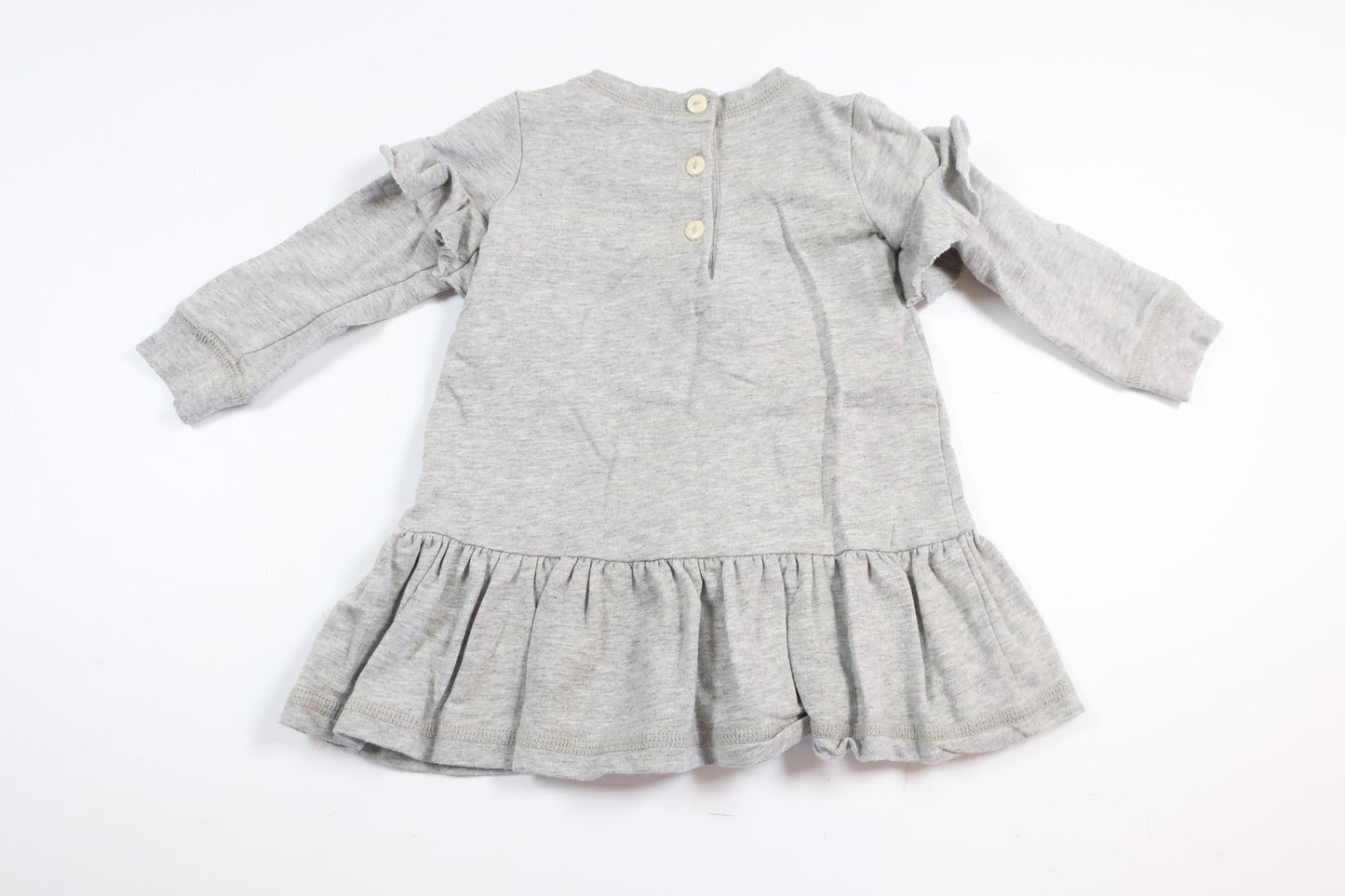 Grå långärmad klänning från Ralph Lauren i storlek 6M