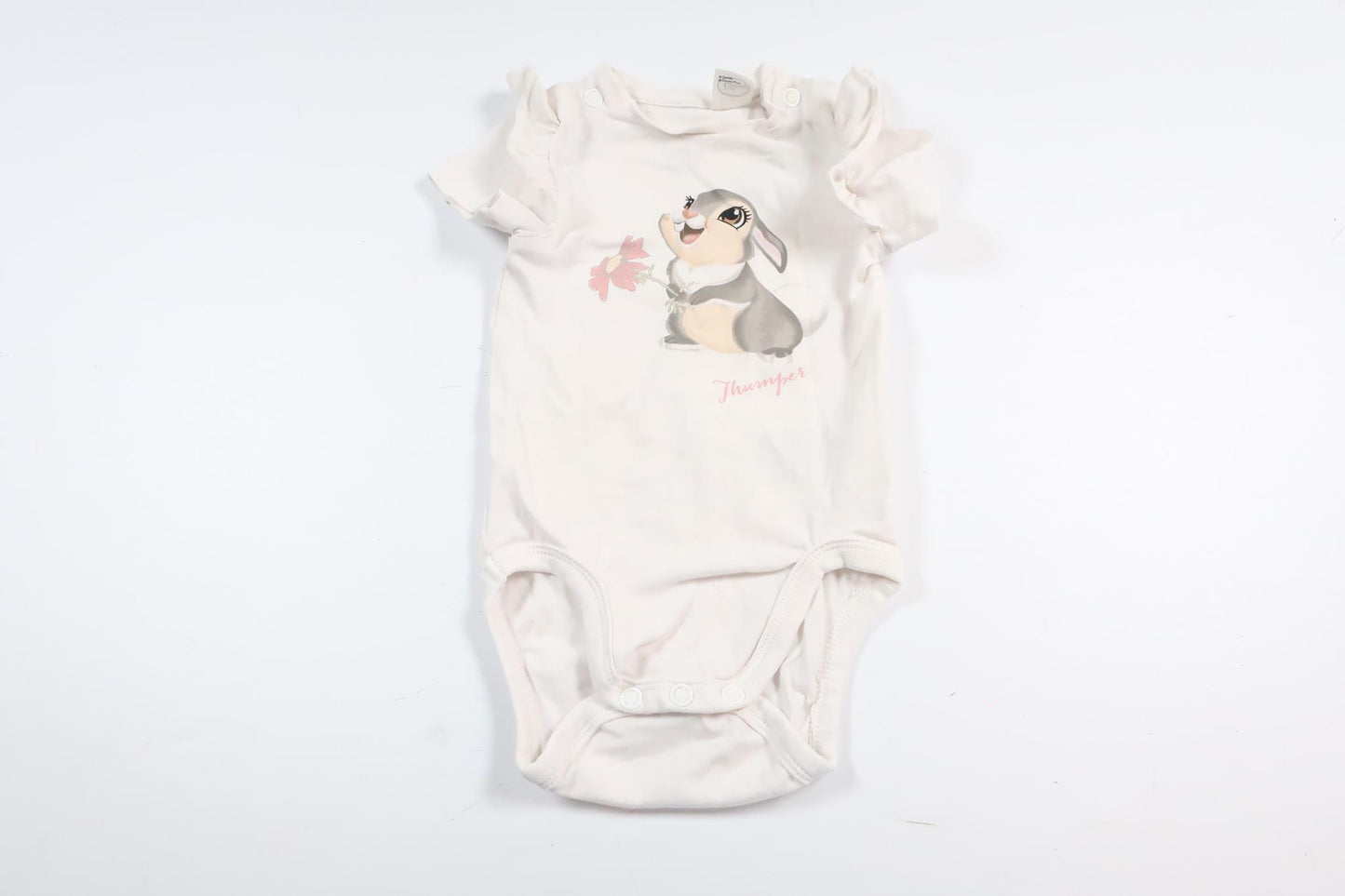 White short-sleeved bodysuit with rabbit from H&amp;M in size 56