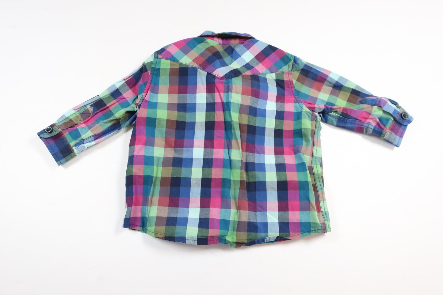 Rutig långärmad skjorta från Polarn o. Pyret i storlek 68