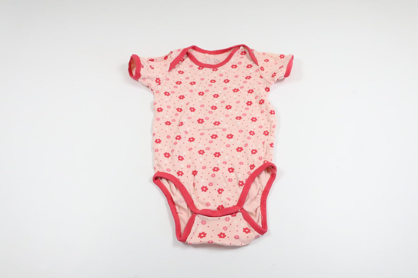 Rosa kortärmad blommig body från VRS i storlek 92