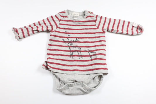 Tröja med inbyggd body från Newbie - Storlek 62 - Grå